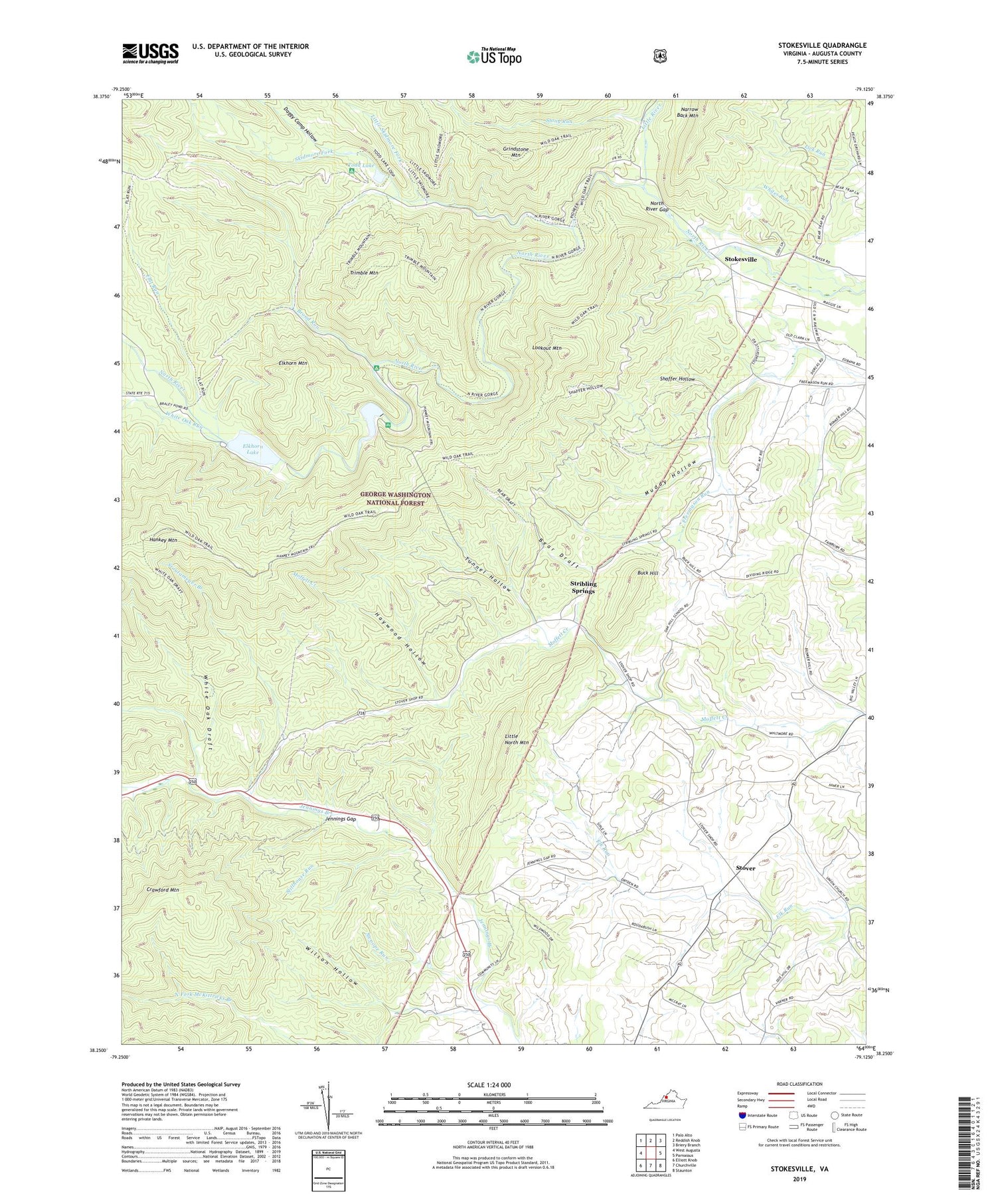 Stokesville Virginia US Topo Map Image