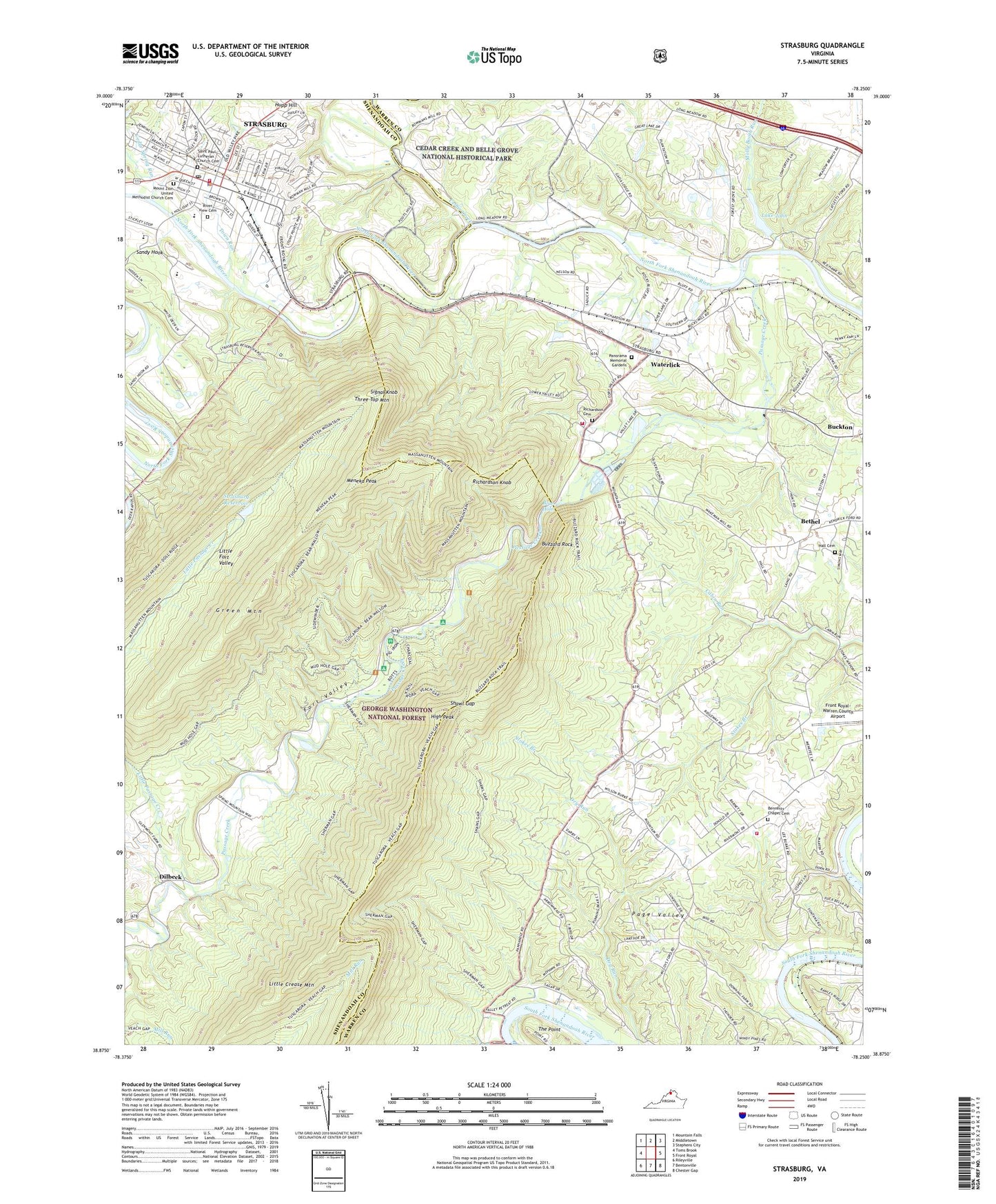 Strasburg Virginia US Topo Map Image