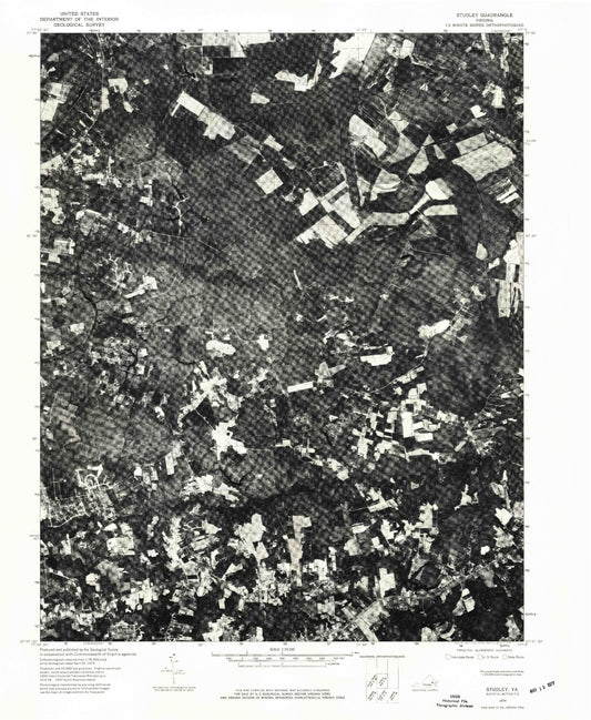 Classic USGS Studley Virginia 7.5'x7.5' Topo Map Image