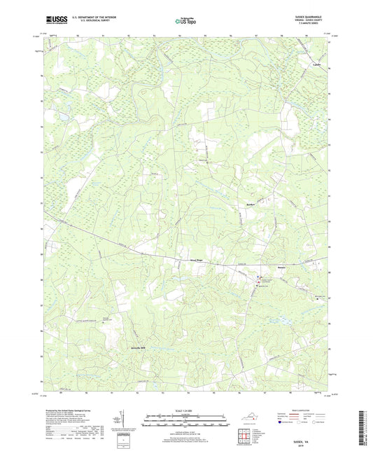 Sussex Virginia US Topo Map Image