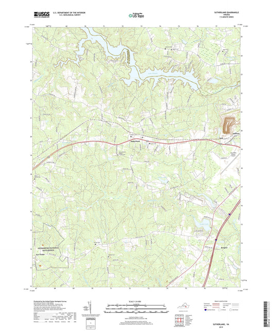 Sutherland Virginia US Topo Map Image