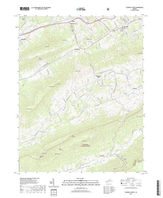 Tazewell South Virginia US Topo Map Image
