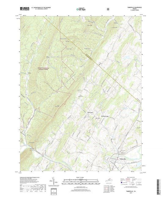 Timberville Virginia US Topo Map Image