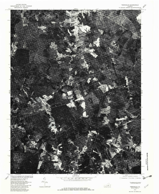 Classic USGS Trenholm Virginia 7.5'x7.5' Topo Map Image