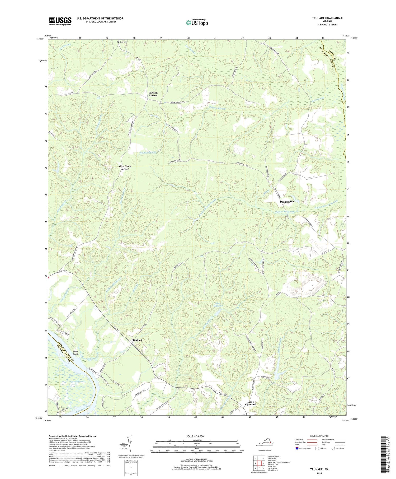 Truhart Virginia US Topo Map Image