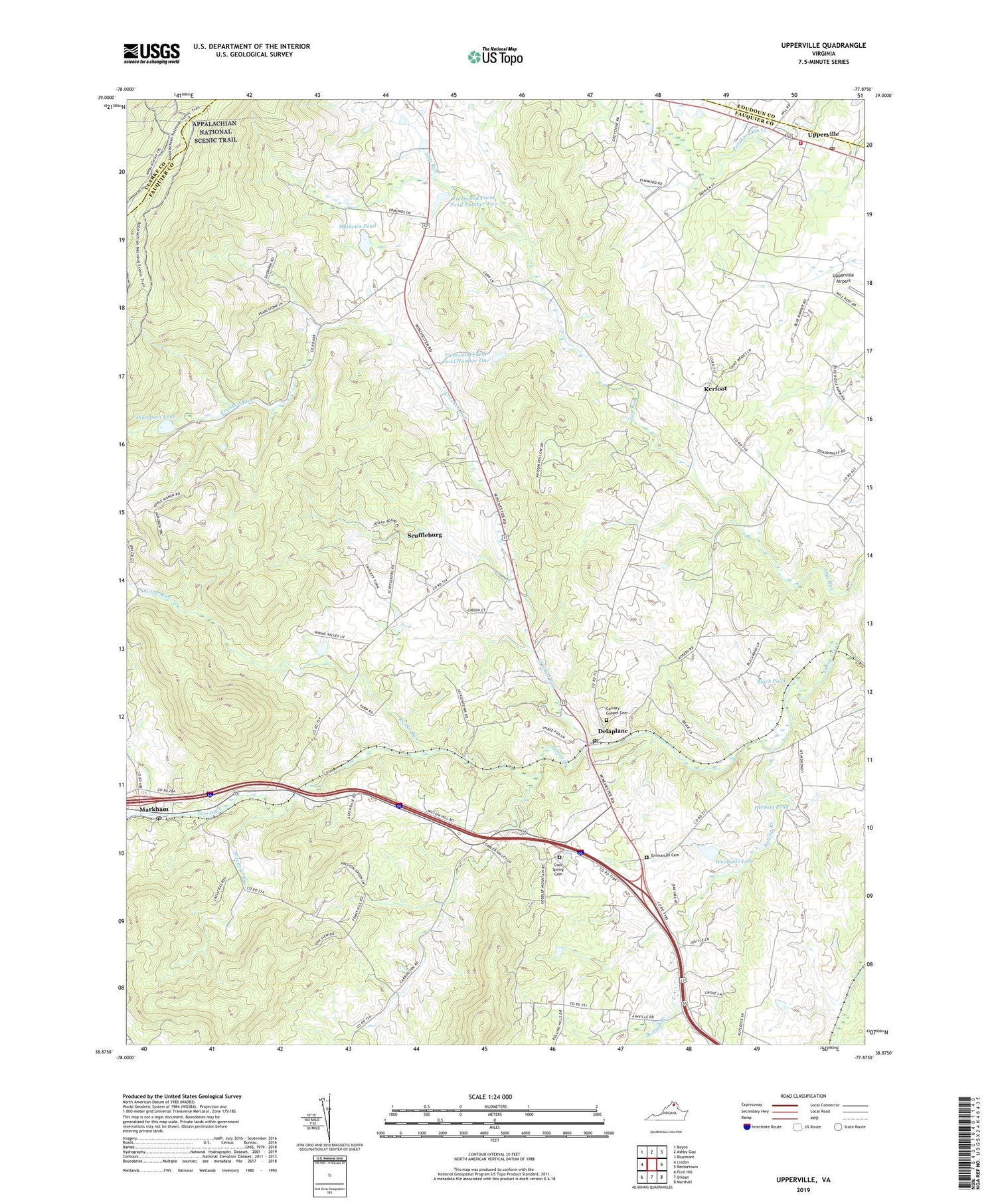 Upperville Virginia US Topo Map Image