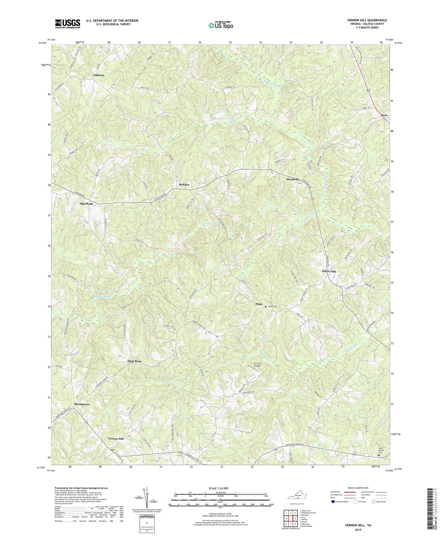 Vernon Hill Virginia US Topo Map Image