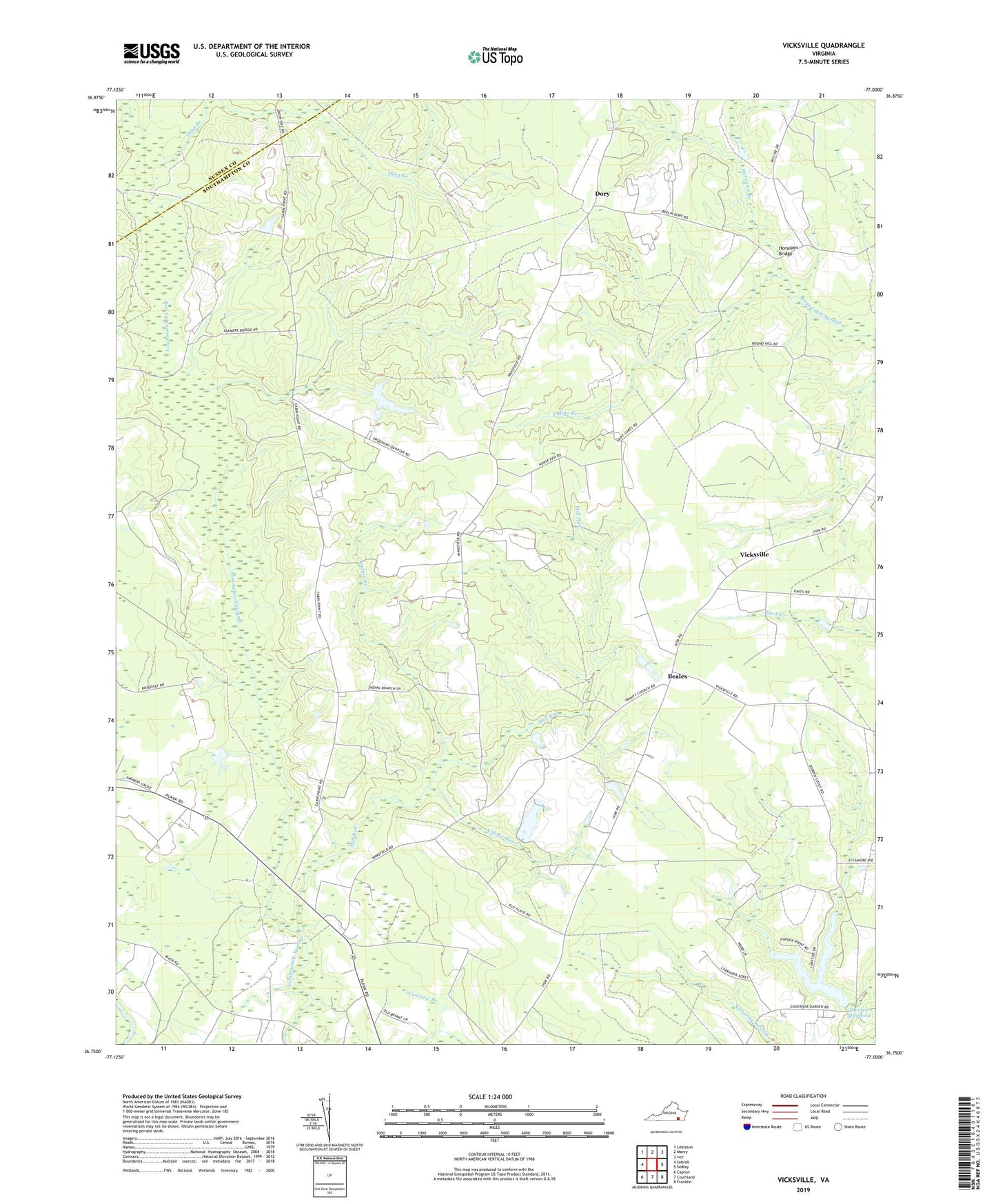 Vicksville Virginia US Topo Map Image