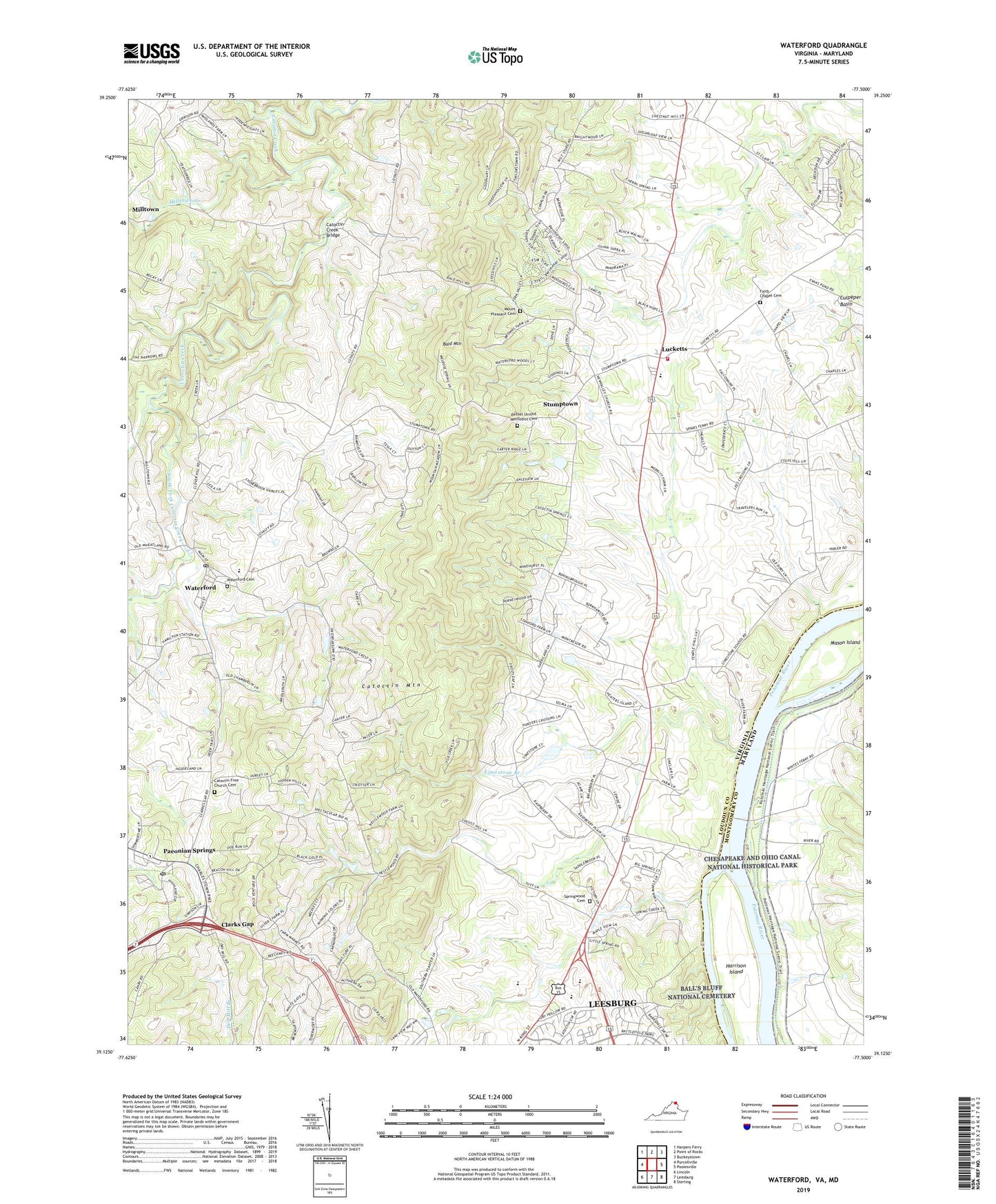 Waterford Virginia US Topo Map Image