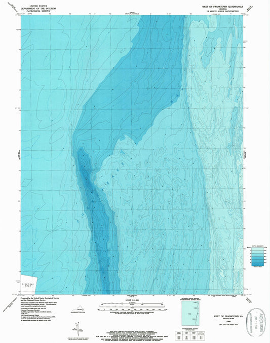 Classic USGS West of Franktown Virginia 7.5'x7.5' Topo Map Image