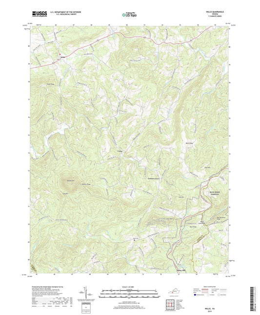 Willis Virginia US Topo Map Image