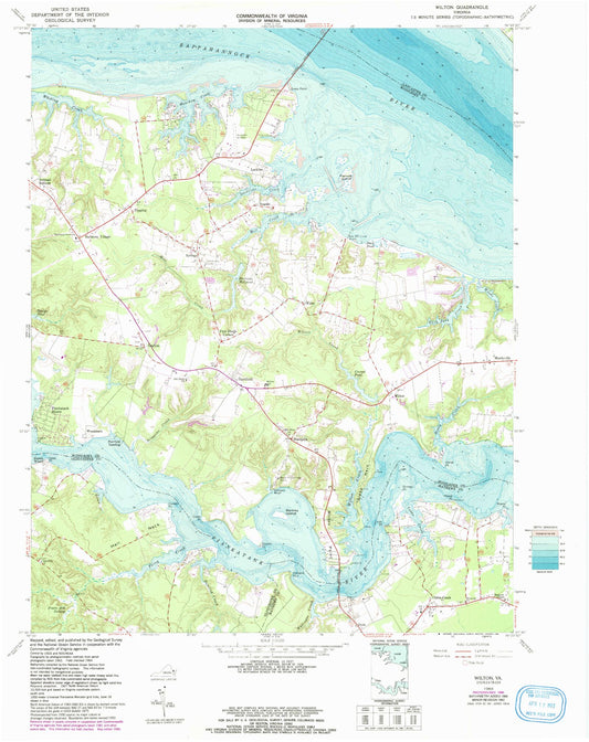 Classic USGS Wilton Virginia 7.5'x7.5' Topo Map Image
