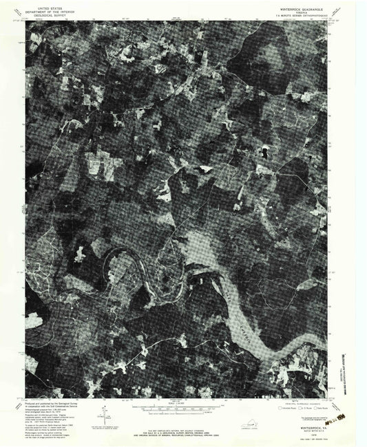 Classic USGS Winterpock Virginia 7.5'x7.5' Topo Map Image