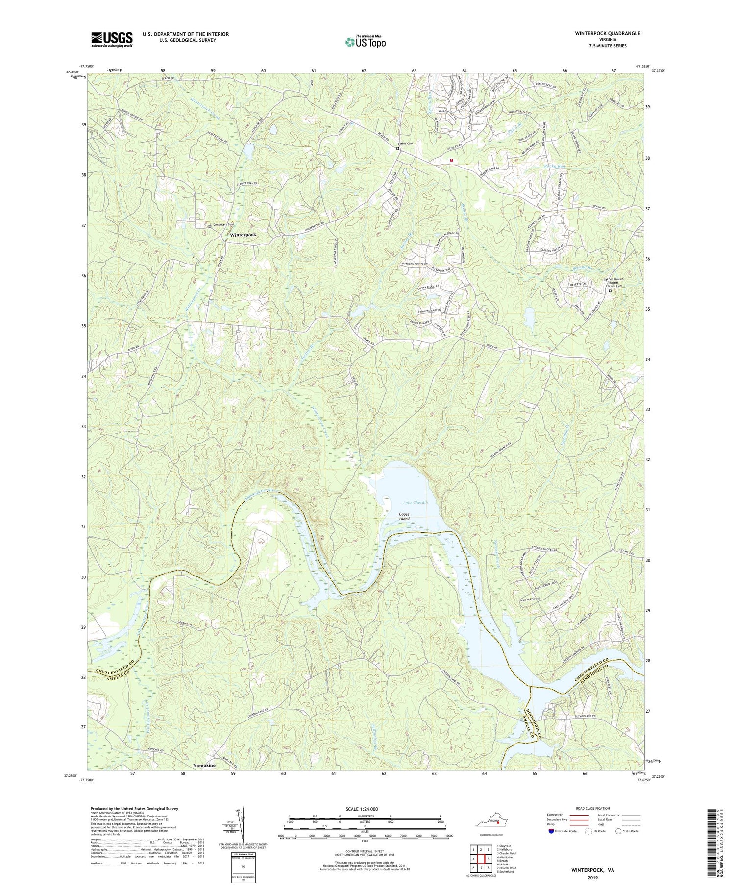 Winterpock Virginia US Topo Map Image