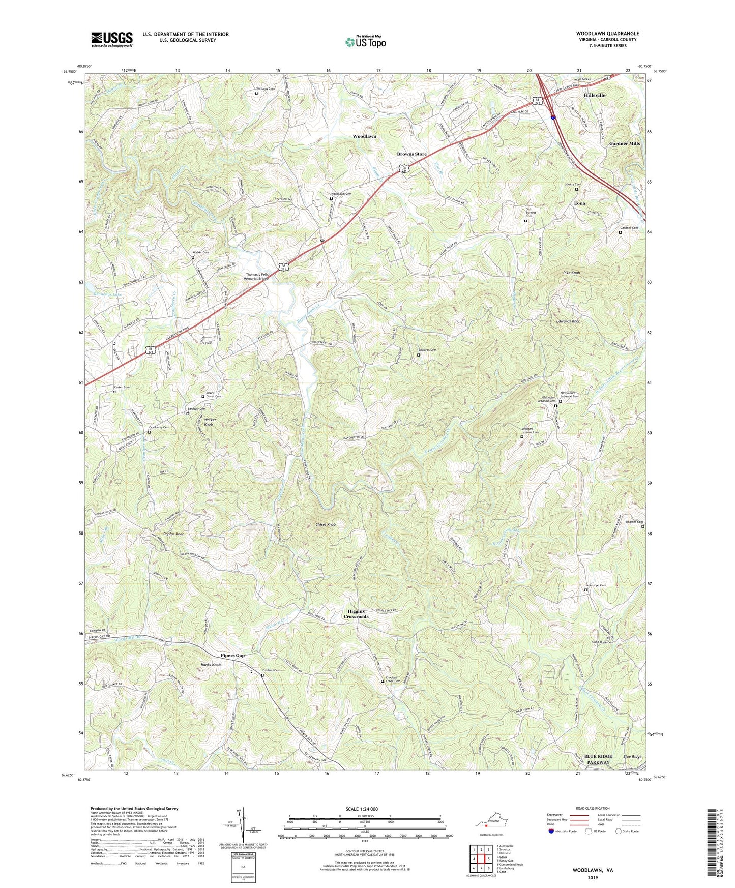 Woodlawn Virginia US Topo Map Image