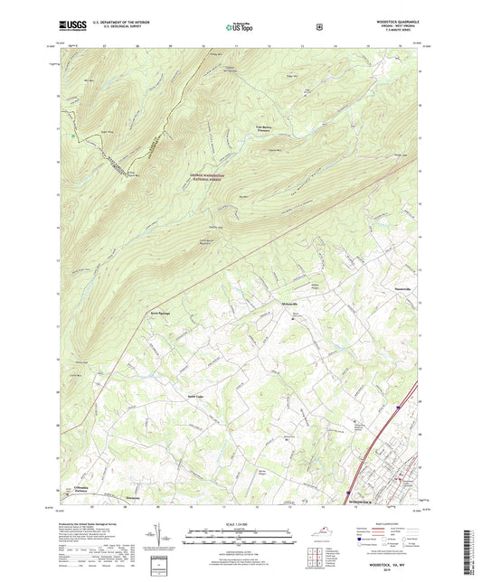 Woodstock Virginia US Topo Map Image