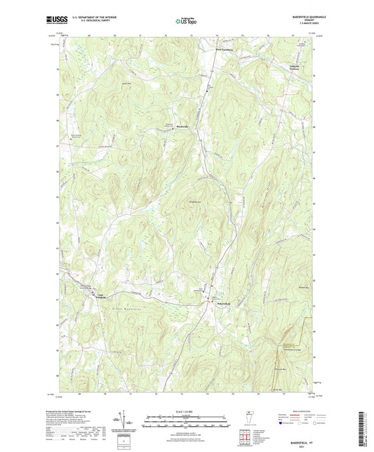 Bakersfield Vermont US Topo Map Image