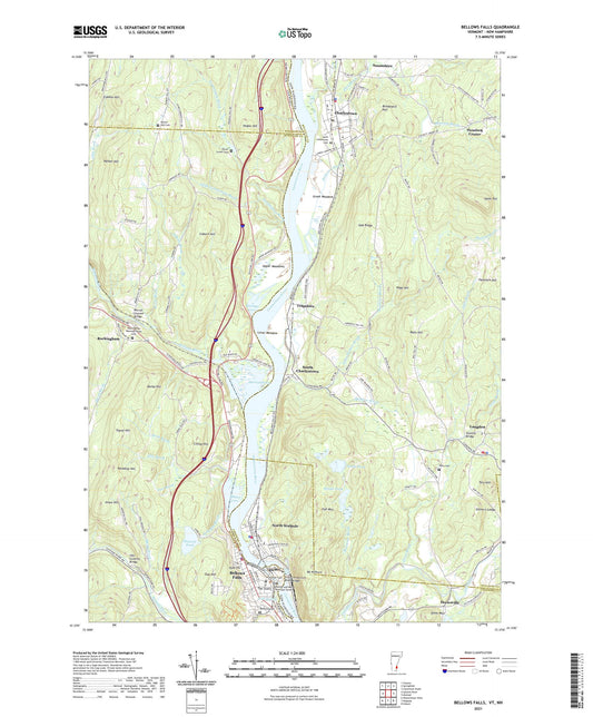 Bellows Falls Vermont US Topo Map Image