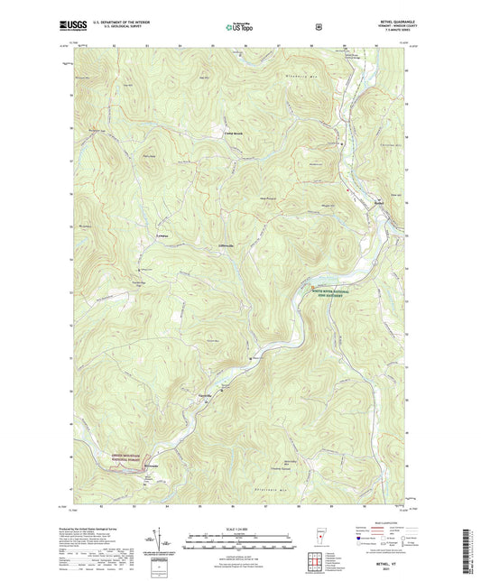 Bethel Vermont US Topo Map Image