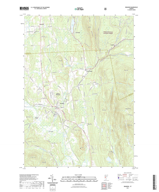 Brandon Vermont US Topo Map Image