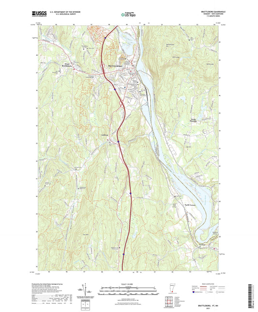 Brattleboro Vermont US Topo Map Image