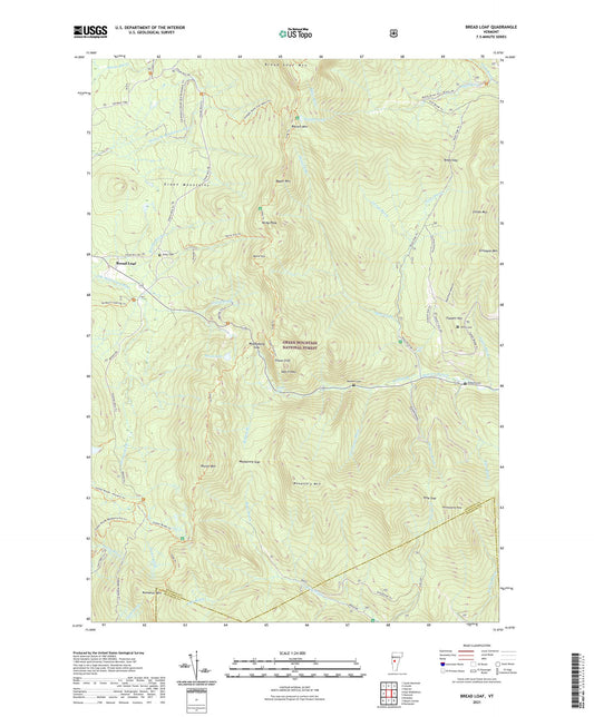 Bread Loaf Vermont US Topo Map Image