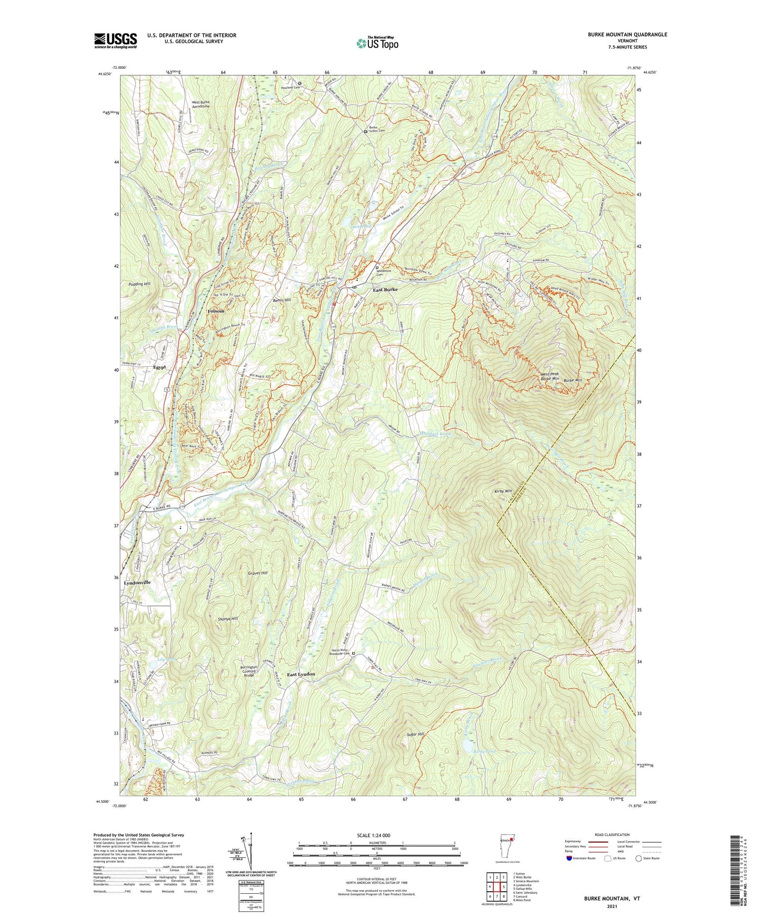 Burke Mountain Vermont US Topo Map Image