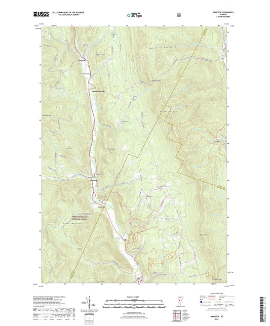 Hancock Vermont US Topo Map Image