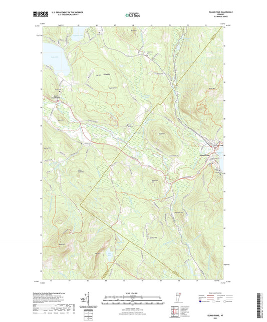 Island Pond Vermont US Topo Map Image