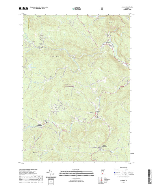 Jamaica Vermont US Topo Map Image