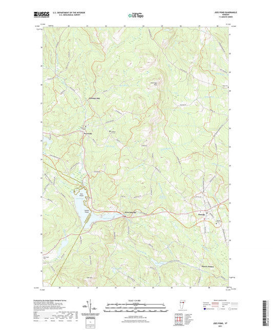 Joes Pond Vermont US Topo Map Image