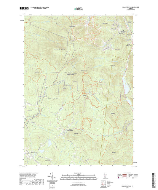 Killington Peak Vermont US Topo Map Image