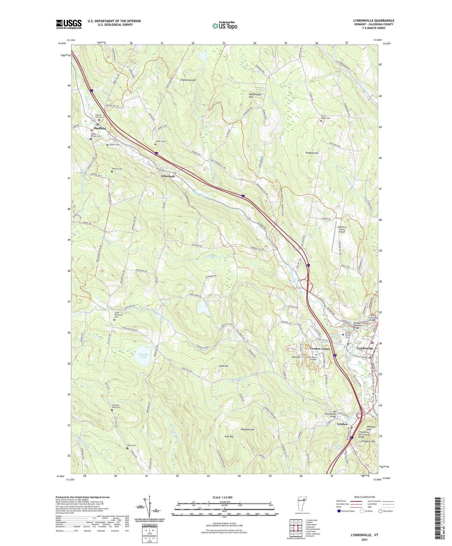 Lyndonville Vermont US Topo Map Image