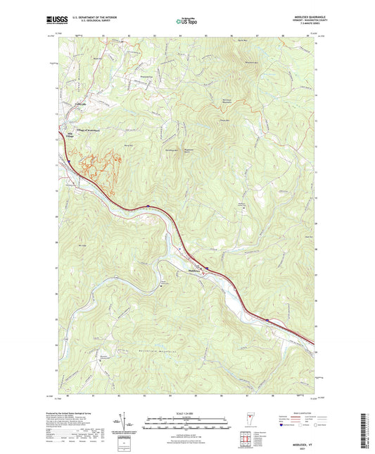 Middlesex Vermont US Topo Map Image