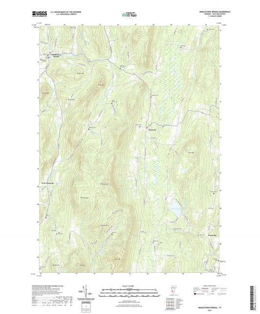 Middletown Springs Vermont US Topo Map Image
