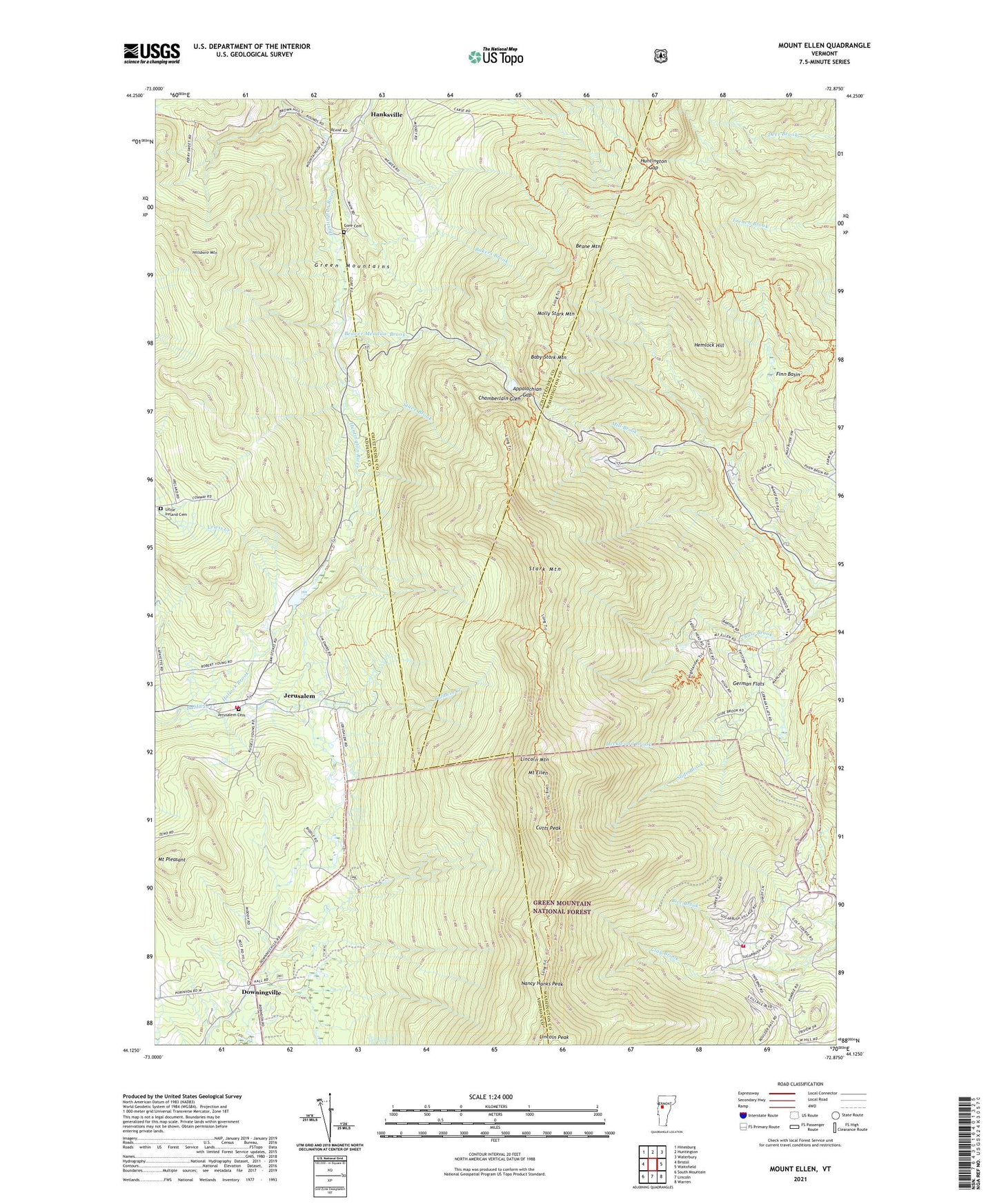 Mount Ellen Vermont US Topo Map Image