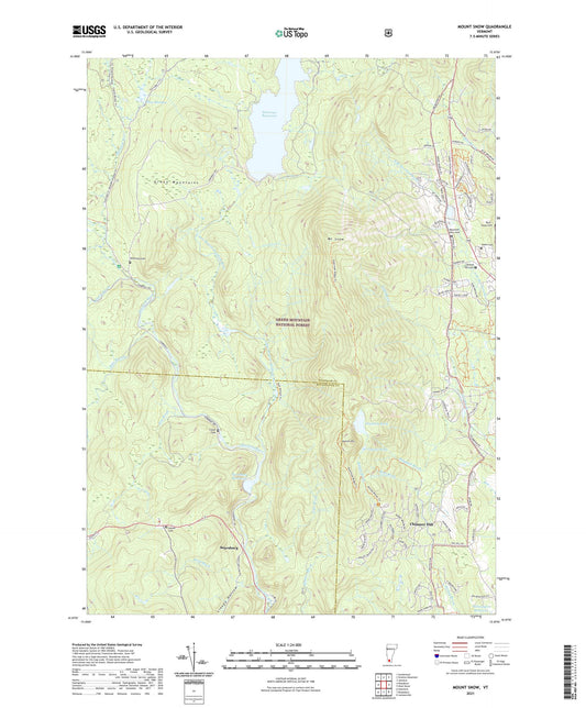 Mount Snow Vermont US Topo Map Image
