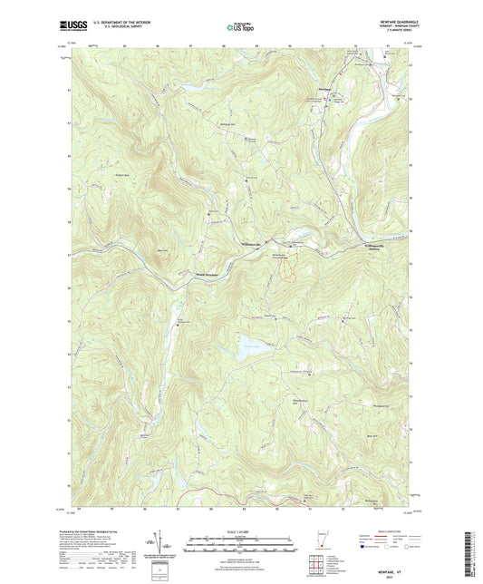 Newfane Vermont US Topo Map Image