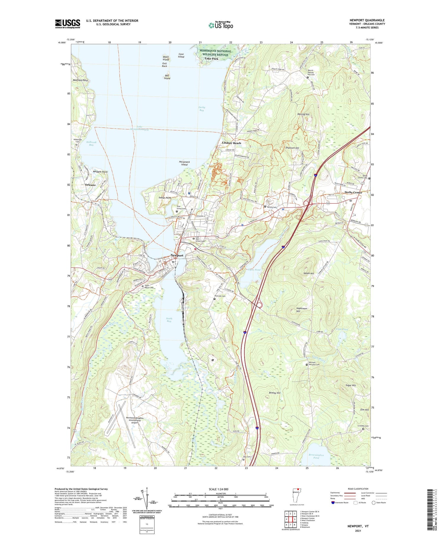 Newport Vermont US Topo Map Image