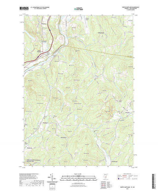 North Hartland Vermont US Topo Map Image