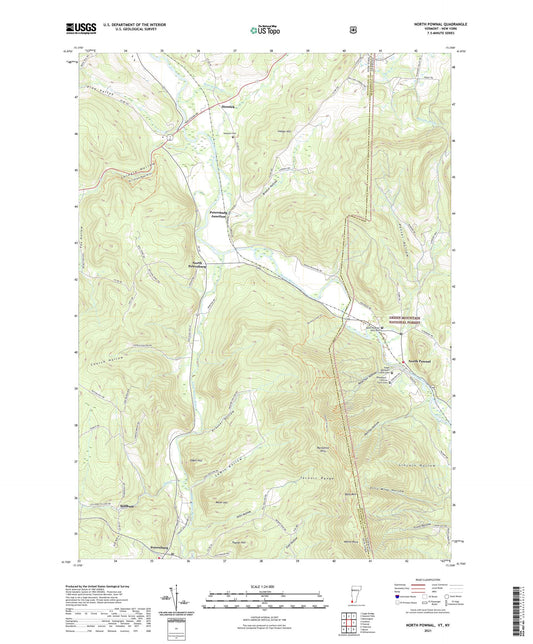 North Pownal Vermont US Topo Map Image