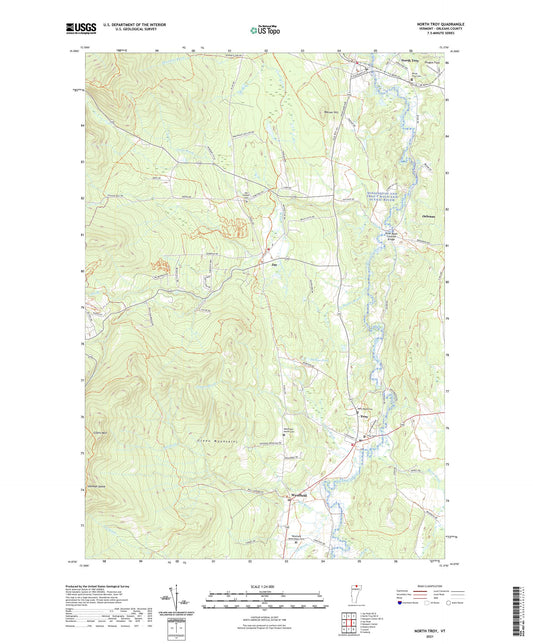 North Troy Vermont US Topo Map Image