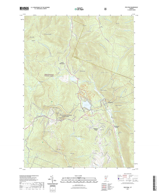 Pico Peak Vermont US Topo Map Image