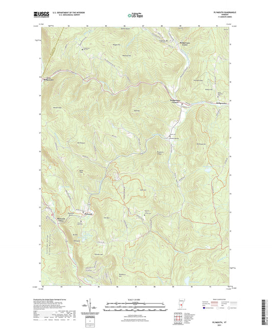 Plymouth Vermont US Topo Map Image