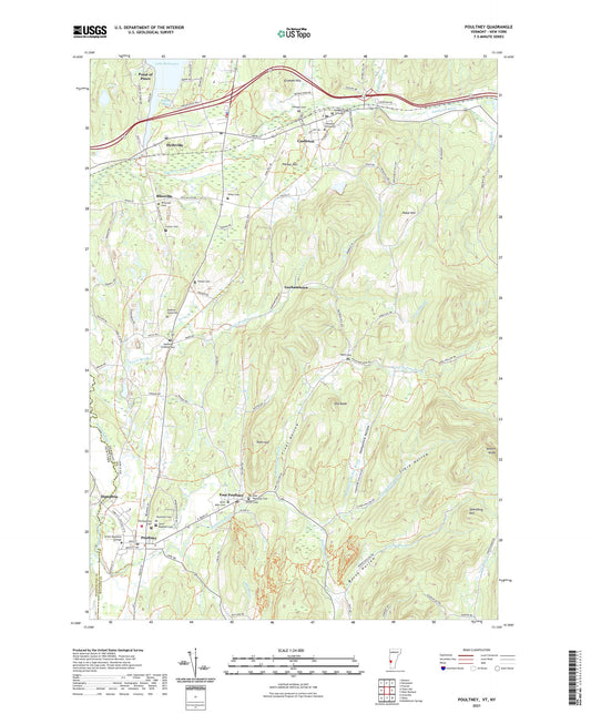 Poultney Vermont US Topo Map Image