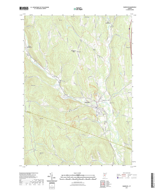 Randolph Vermont US Topo Map Image