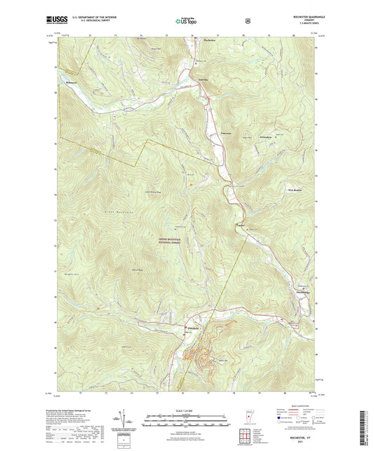 Rochester Vermont US Topo Map Image