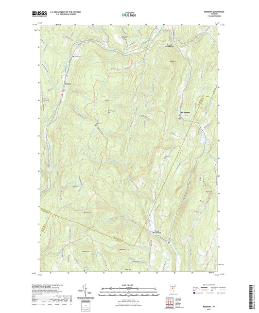 Roxbury Vermont US Topo Map Image