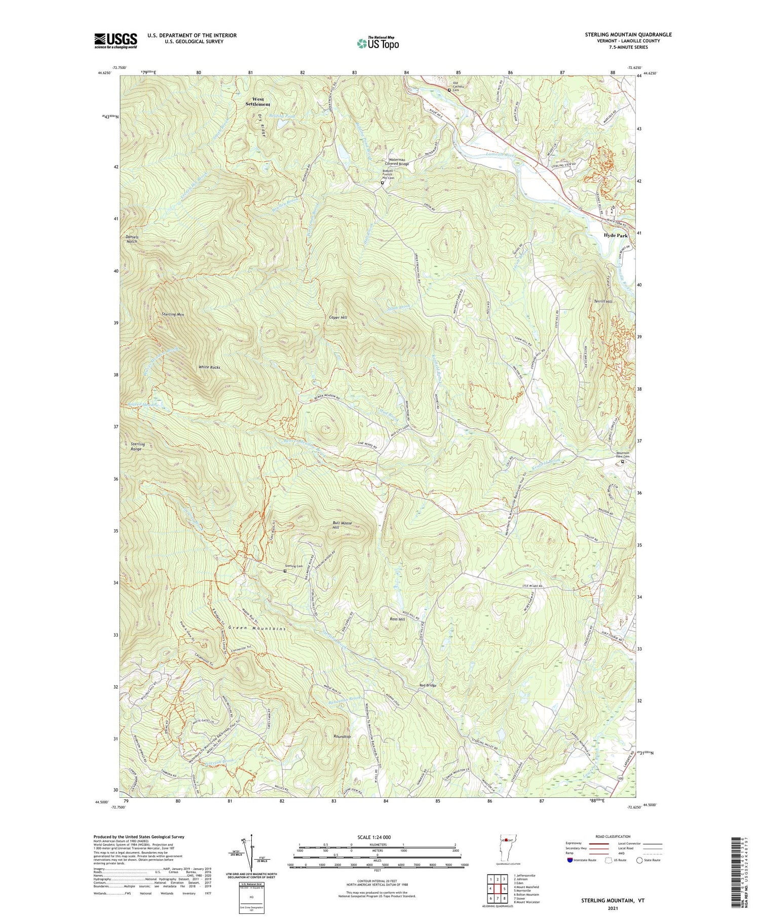 Sterling Mountain Vermont US Topo Map Image