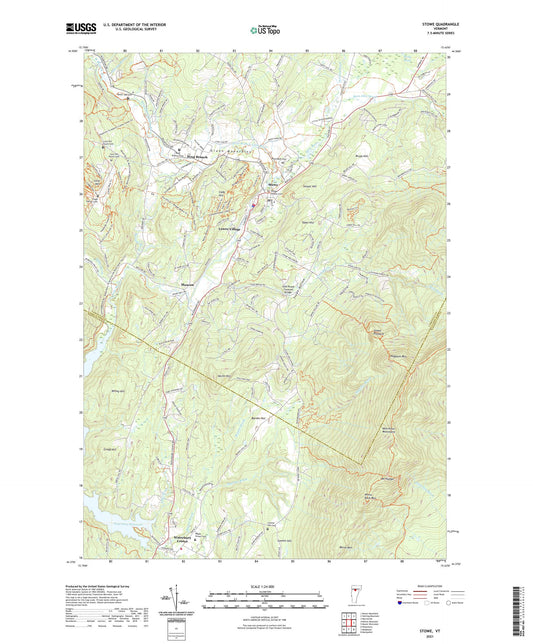 Stowe Vermont US Topo Map Image